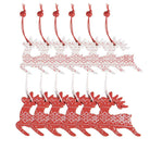 Weihnachtsanhänger-Set mit 12 Rentieren 13x13 cm rotes Holz von Clayre & Eef.