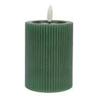LED Kaars Ø 8x13 cm Groen Wax by Clayre & Eef.