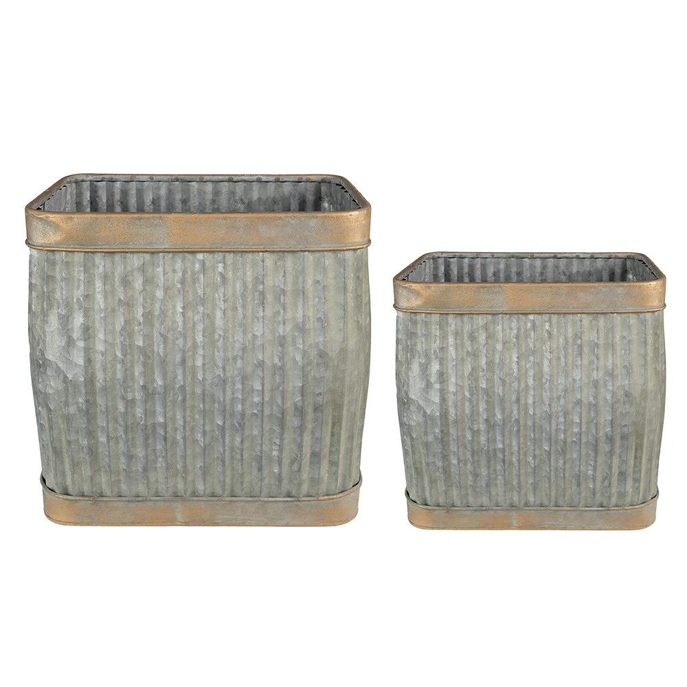 Decoration plant holder (2) 38x27x39 / 32x21x31 cm by Clayre & Eef.