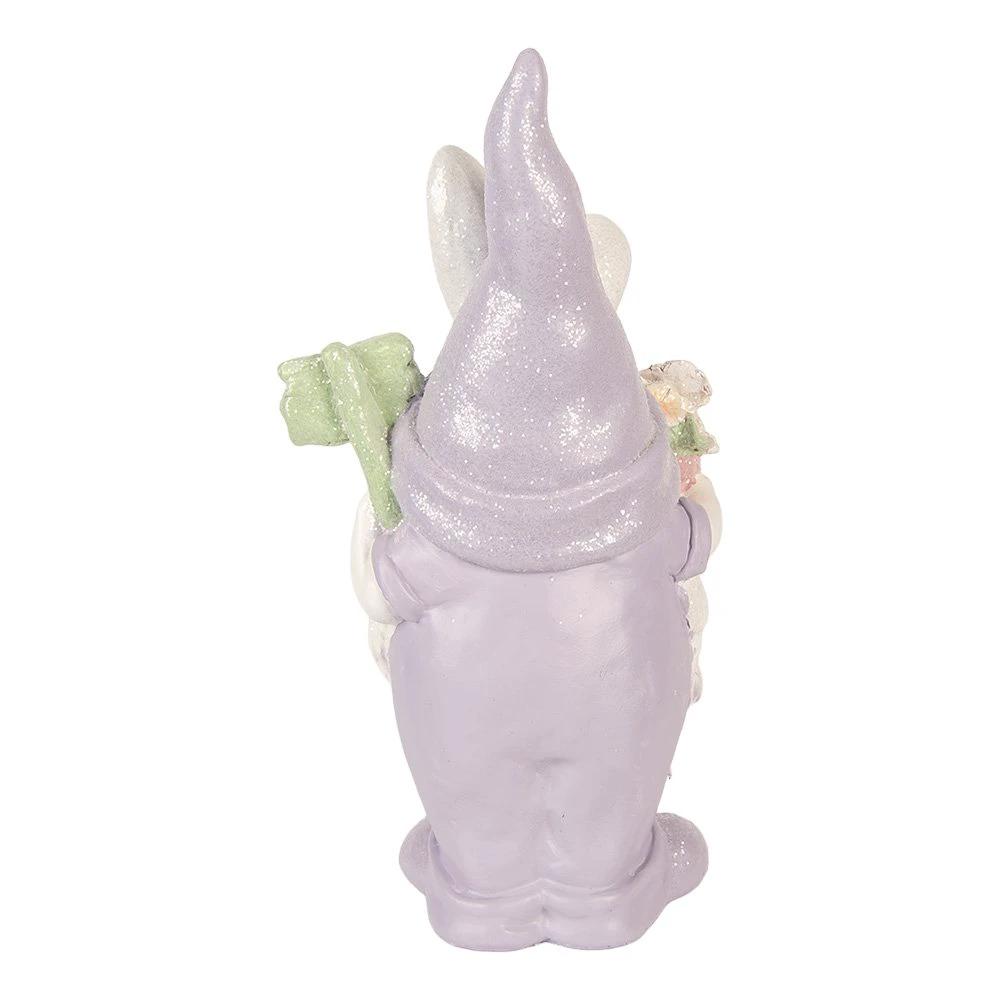 Decoration Statue Gnome 16x10x30 cm White Plastic by Clayre & Eef.