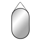 Trapani Mirror - Black, Steel/Artificial Leather, 35x60 cm by EMIRELLE