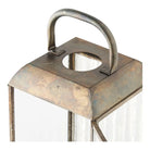 Herslev Lantern, glass/metal, antique brass look, 12x12x60 cm by EMIRELLE