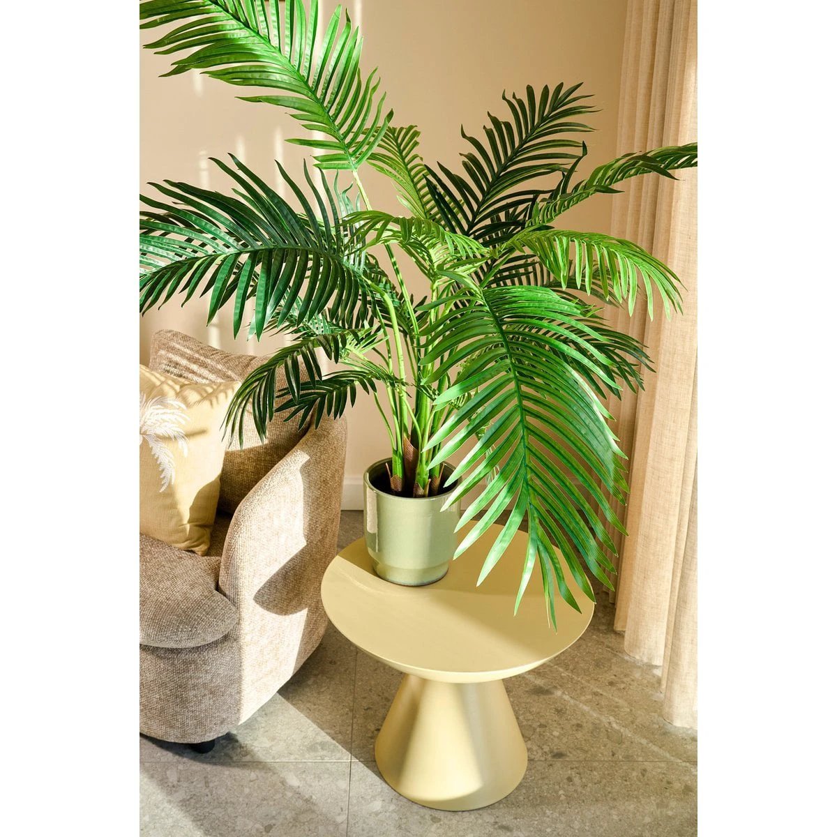 Artificial plant Areca palm Green by Mica Decorations