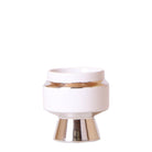 Hummingbird Home | Le Chic flower pot - White ceramic decorative pot with silver details - Ø6cm by Kolibri Company