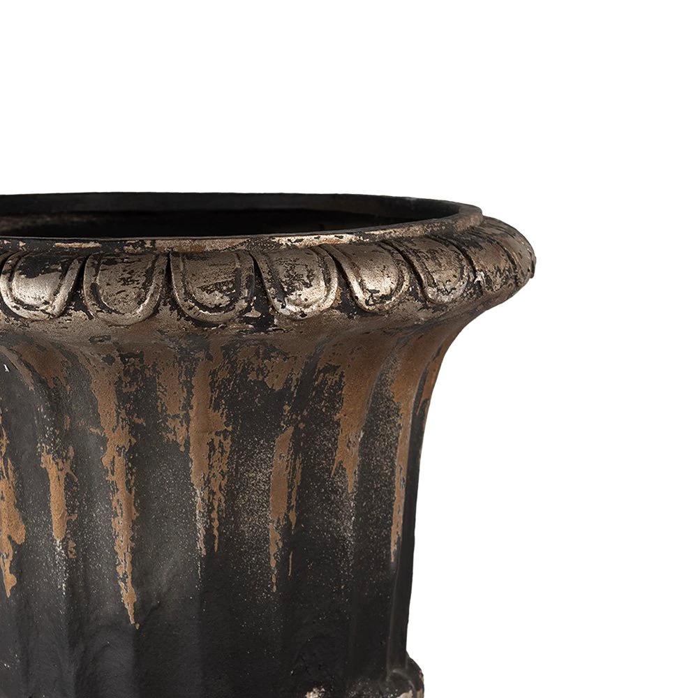 Flowerpot Ø 49x72 cm Brown Black Magnesium (MGO) Plant holder by Clayre & Eef.