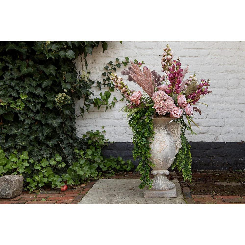Artificial Flower Hydrangea 44 cm Pink Plastic Artificial Plant by Clayre & Eef.