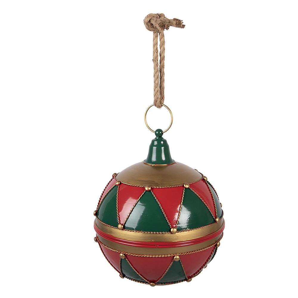 Weihnachtsdekoration Bild Weihnachtskugel Ø 31x36 cm rotes Metall von Clayre & Eef.