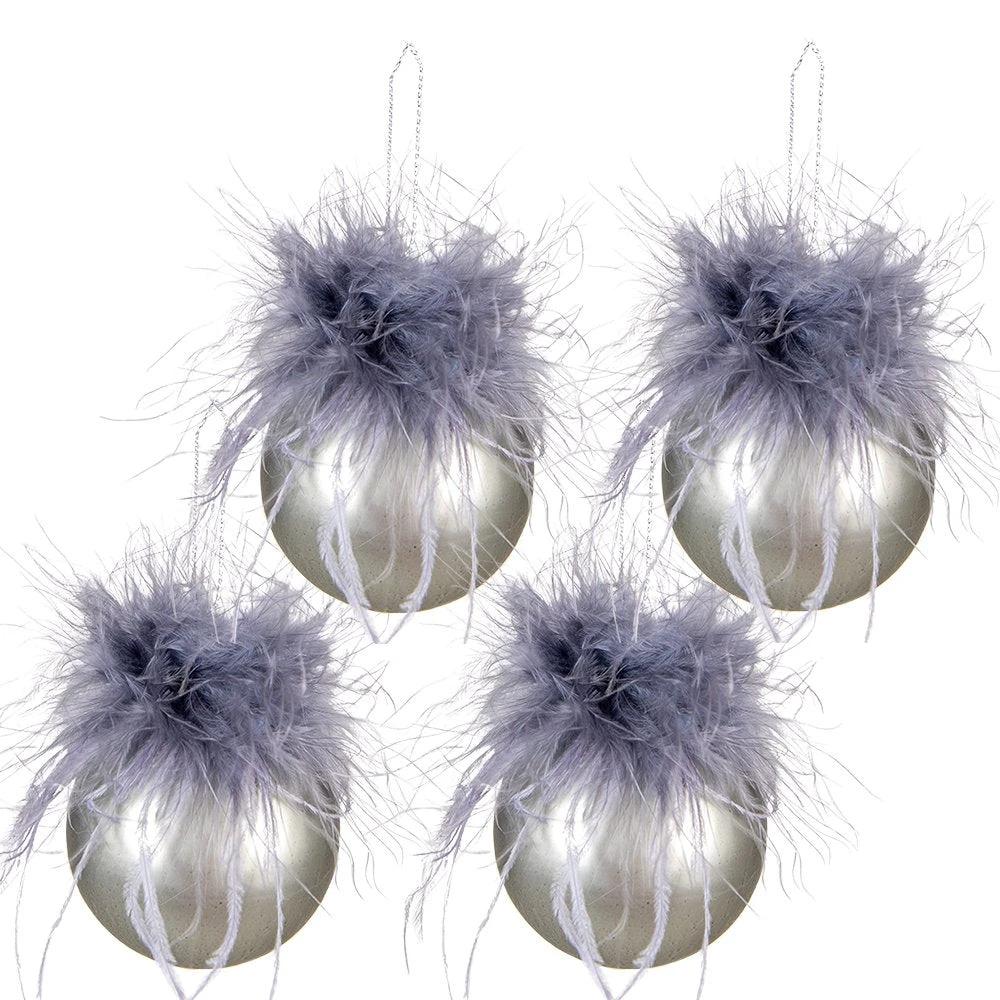 Christmas bauble Ø 6x6 cm (set of 4) by Clayre & Eef.