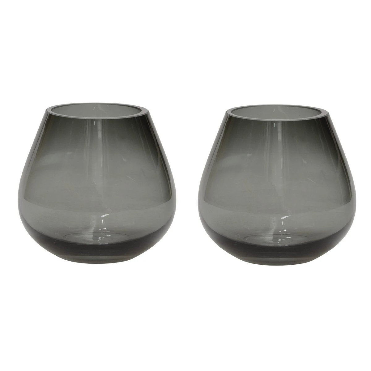 Tea light holder - Tasman XS gray Ø12.5 x H11.5 cm (set of 2 pieces) by Vase The World