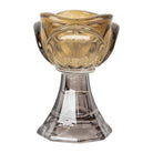 Tea light holder Ø 7x10 cm Yellow glass by Clayre & Eef.