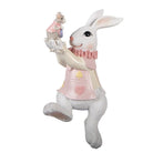Decoration Statue Rabbit 9x9x14 cm White Plastic by Clayre & Eef.