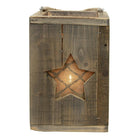 Relief light 19x19x28 cm brown wood star candle holder by Clayre & Eef.