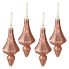 Christmas bauble set of 4 Ø 6 cm pink glass Christmas tree decorations by Clayre & Eef.