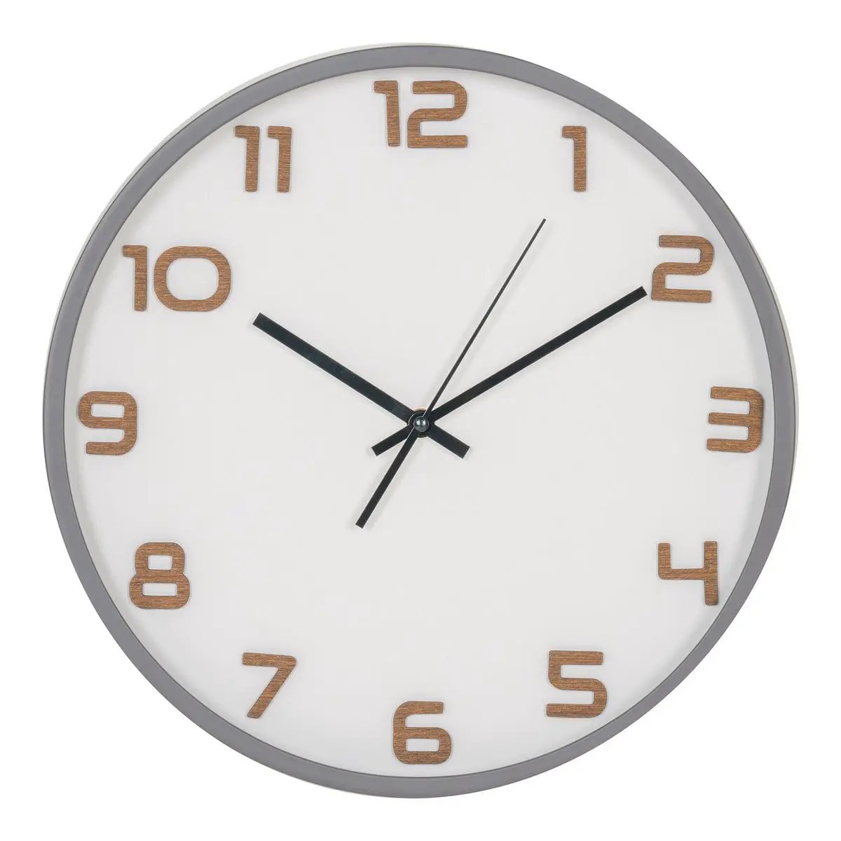 Greenwich Wall Clock - Grey, Glass, Plastic, Ø35cm by EMIRELLE