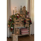 Relief light 19x19x28 cm brown wood star candle holder by Clayre & Eef.