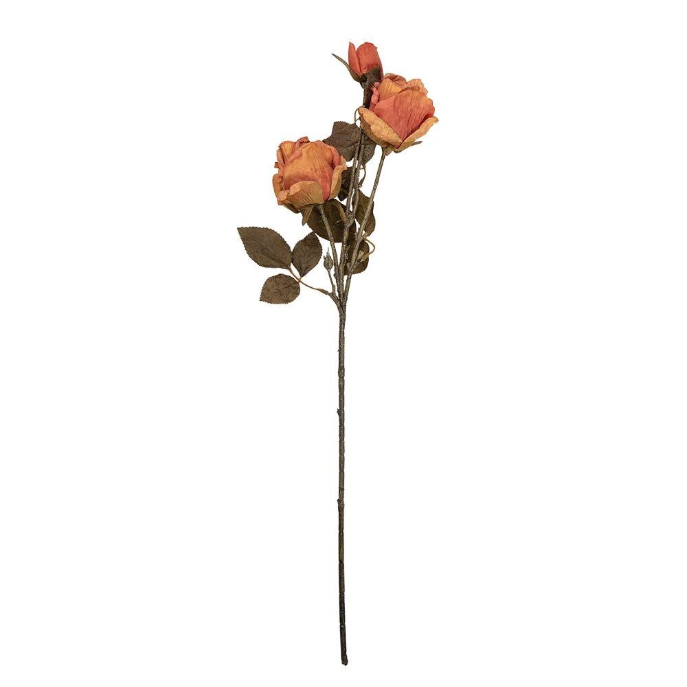 Artificial flower Rose 70 cm Orange Plastic by Clayre & Eef.