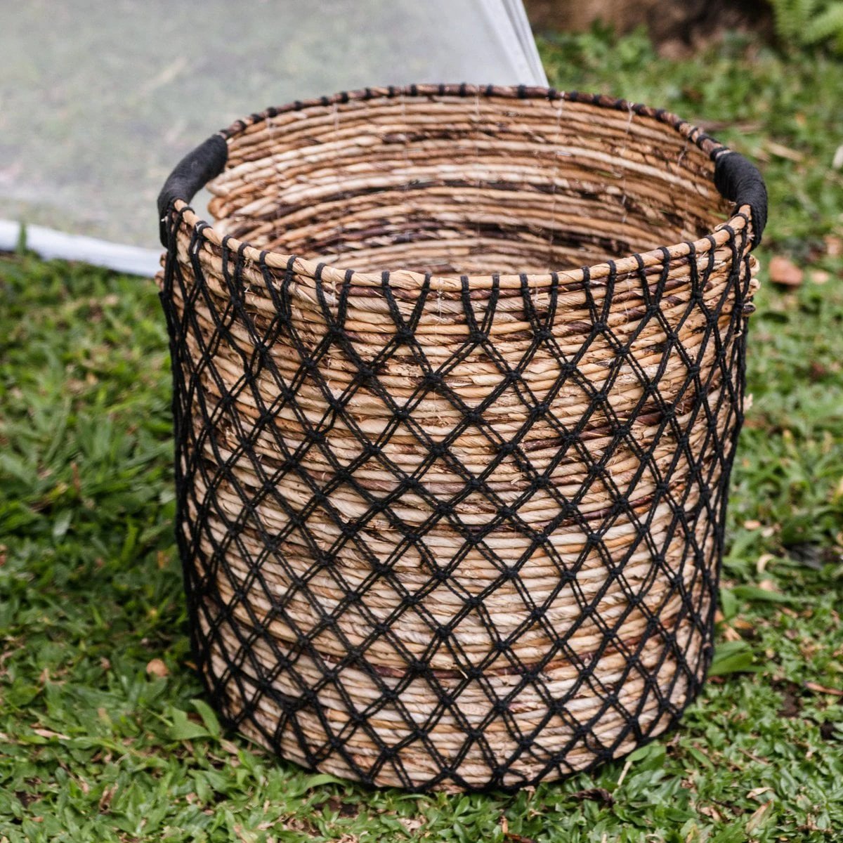 Storage Basket PURA | Plant Basket | Laundry Basket (black) made from Banana Fibre (3 sizes) by Soeji
