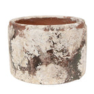 Flowerpot Ø 18x11 cm Beige Green Terracotta by Clayre & Eef.