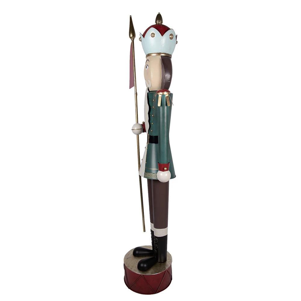 Christmas Decoration Statue Nutcracker 67x41x210 cm Green Red Metal by Clayre & Eef.