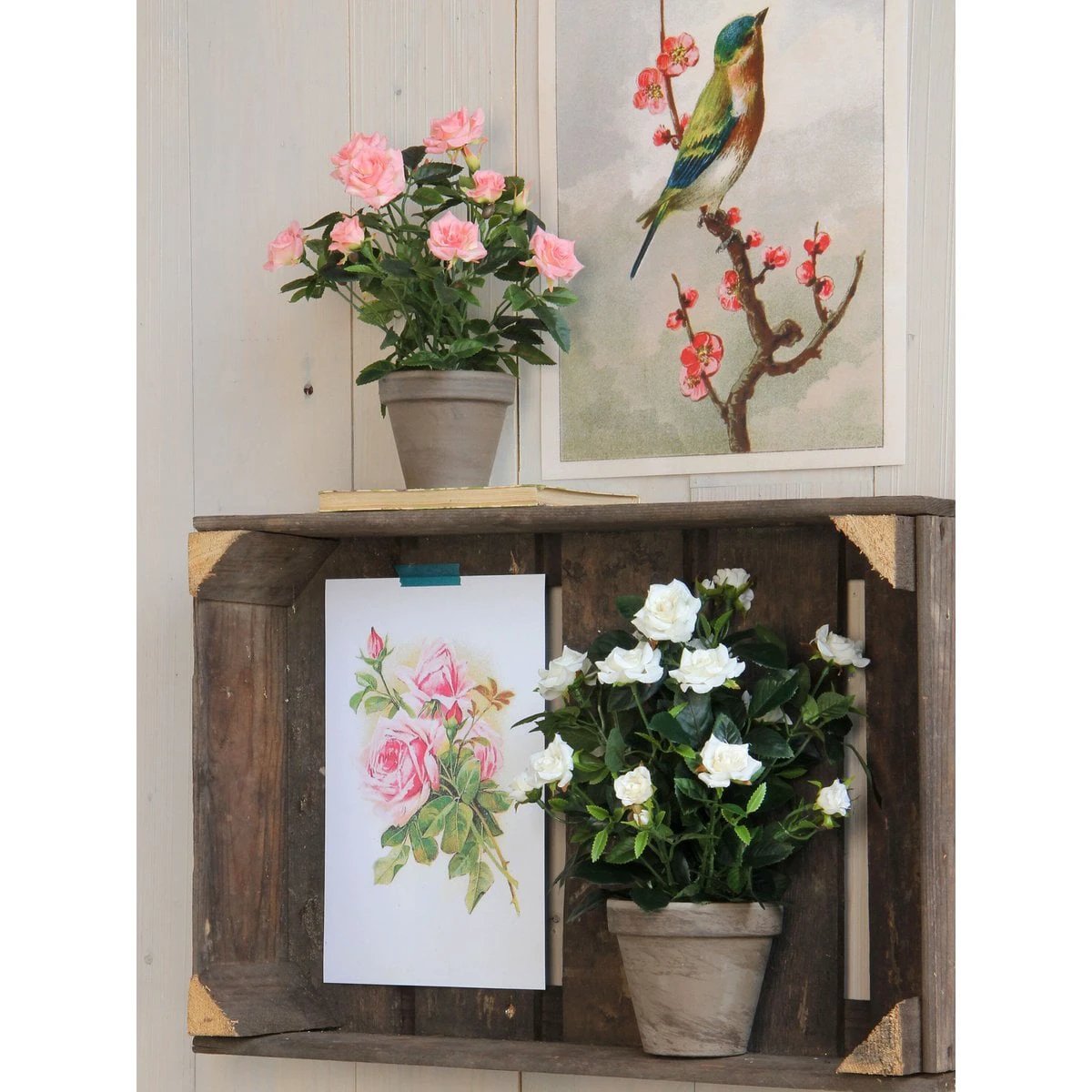 Artificial plant Rosebush White by Mica Decorations