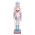 Weihnachtsdekoration-Statue Nussknacker 8x7x25 cm Rosa Holz von Clayre & Eef.