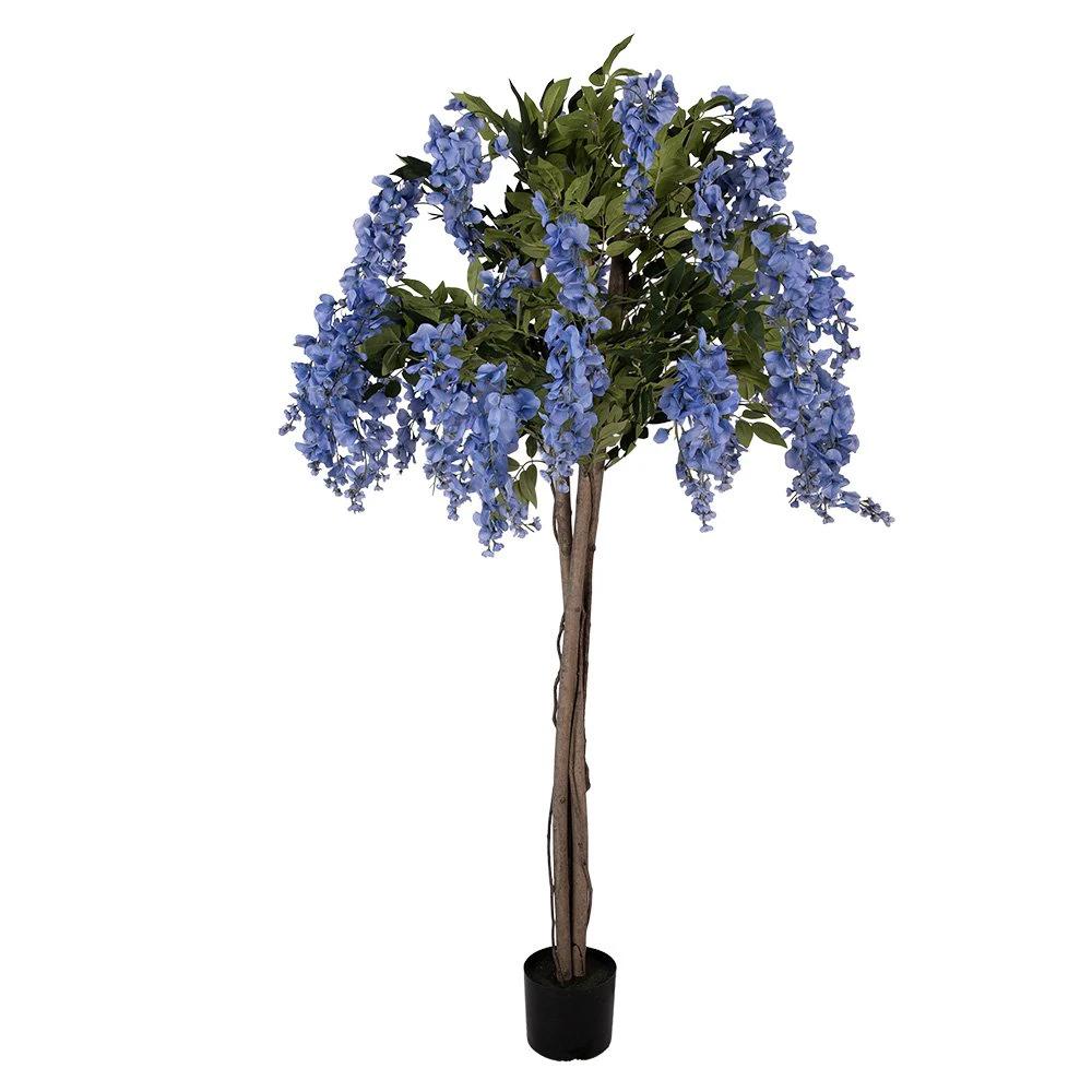 Künstlicher Baum 40x40x170 cm Blaues Plastik von Clayre & Eef.