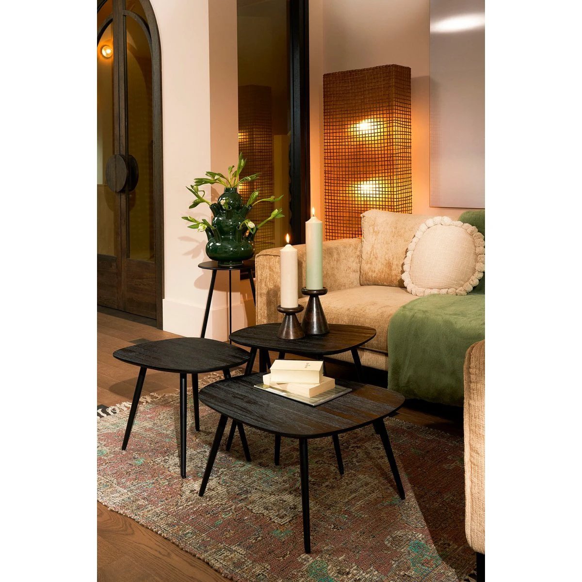 Side table set Jailey Black by Mica Decorations