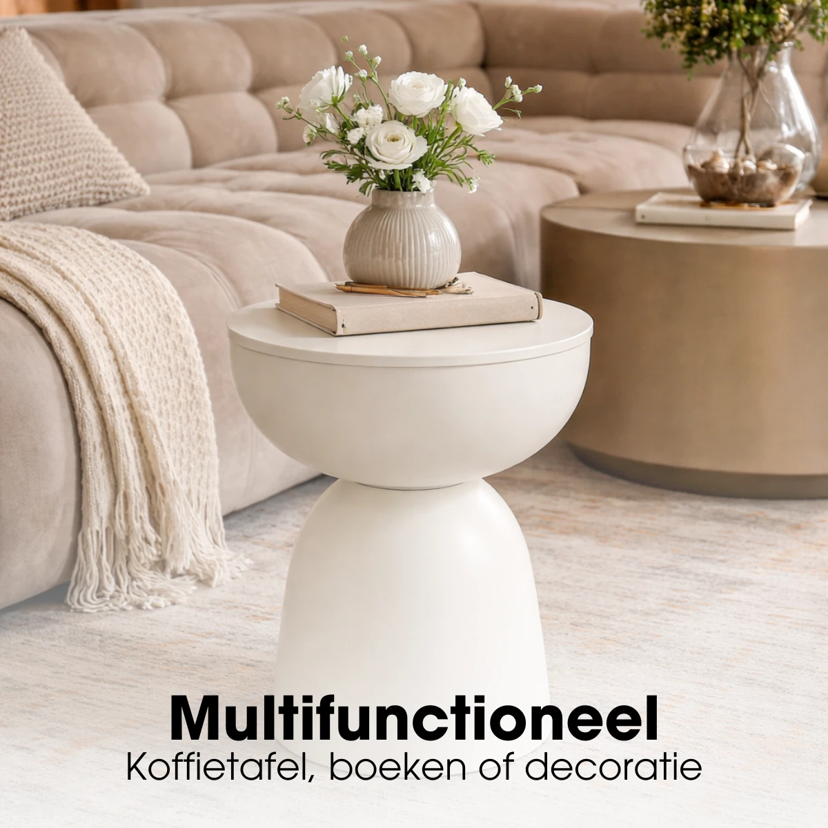 Elliott side table Off-white by Mica Decorations