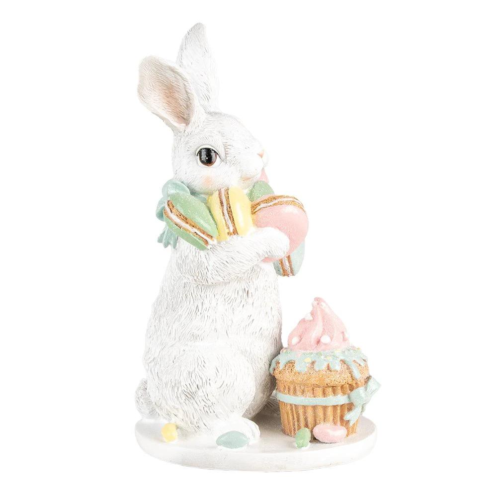 Decoration image rabbit 25 cm white plastic macarons by Clayre & Eef.