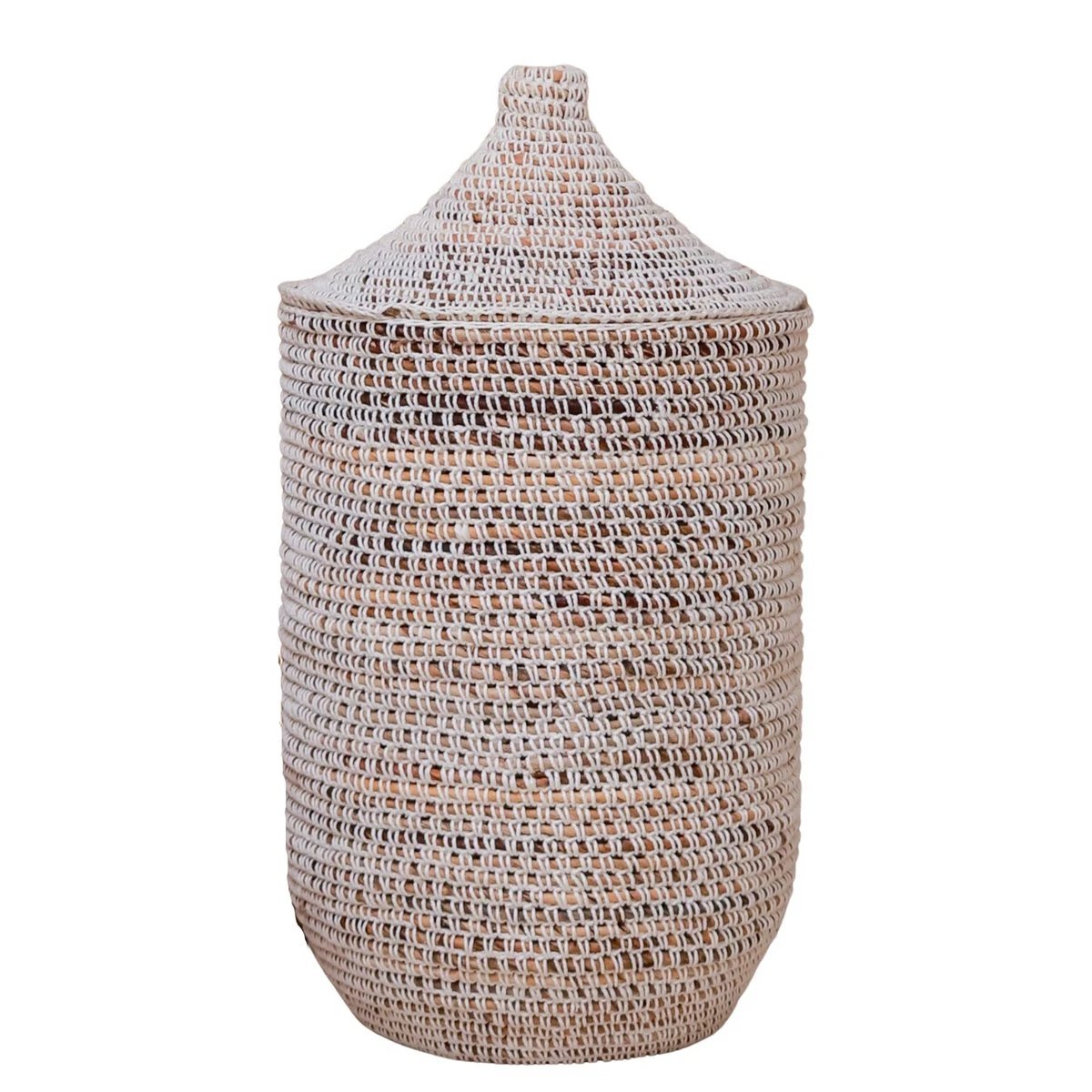 Laundry Basket with Lid KAJA made from Banana Fibre by Soeji