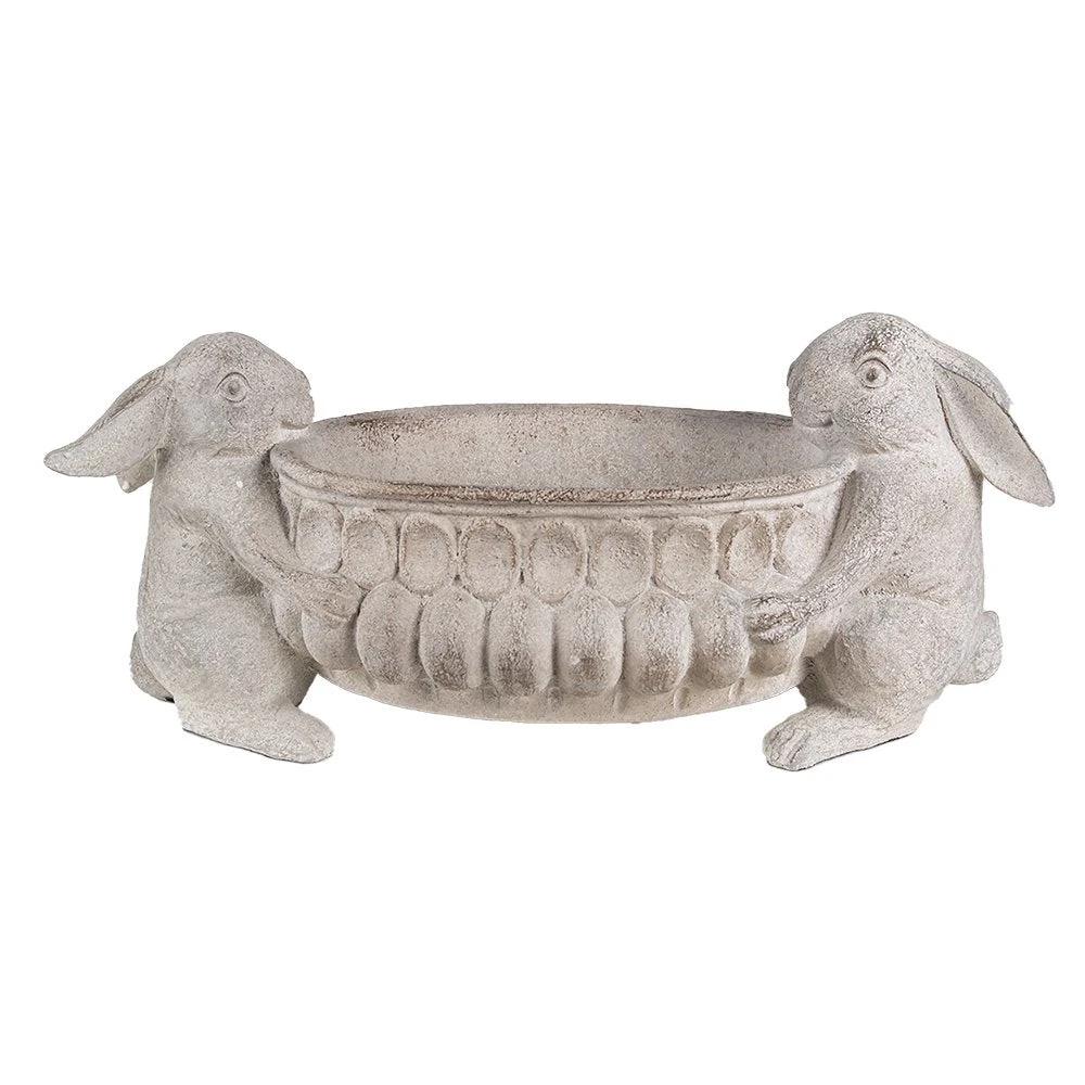 Decorative flower pot rabbits 43x18x19 cm by Clayre & Eef.