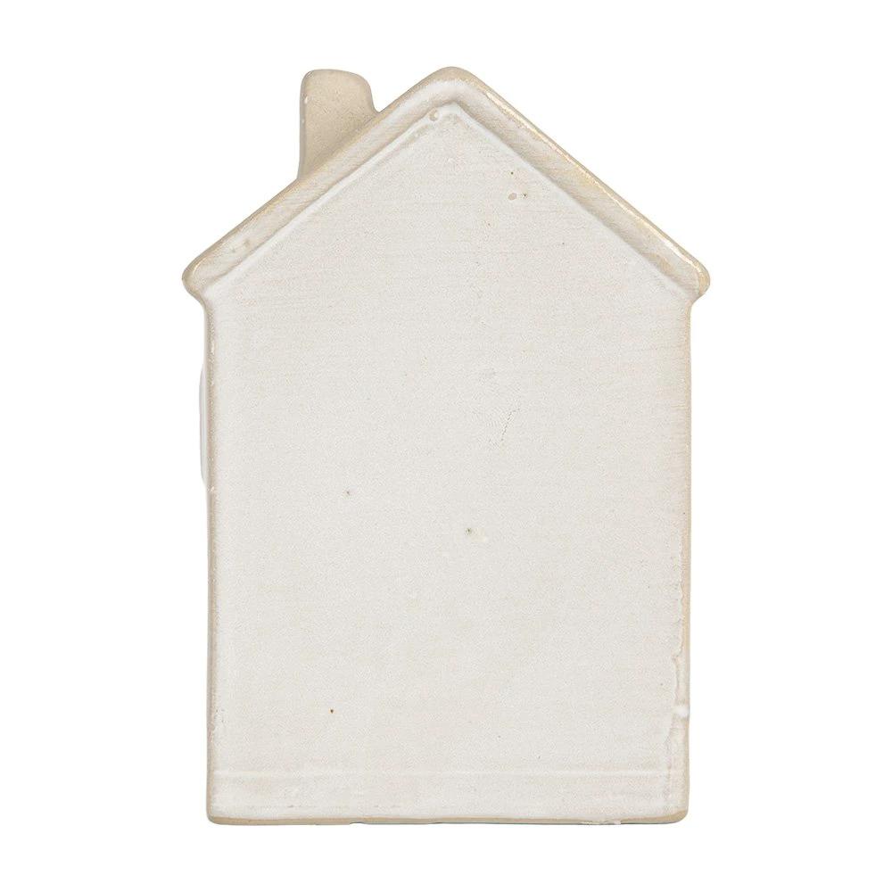 Decoration house with LED 8x5x12 cm Beige ceramics by Clayre & Eef.
