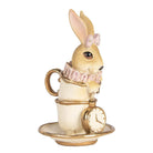 Decoration image rabbit 8x8x14 cm beige plastic by Clayre & Eef.