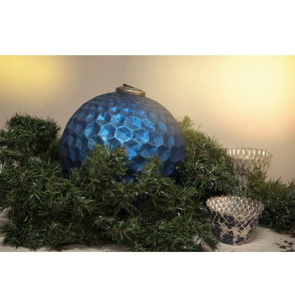 Weihnachtskugel XL Ø 25 cm blaue Glas-Weihnachtsdekoration von Clayre & Eef.
