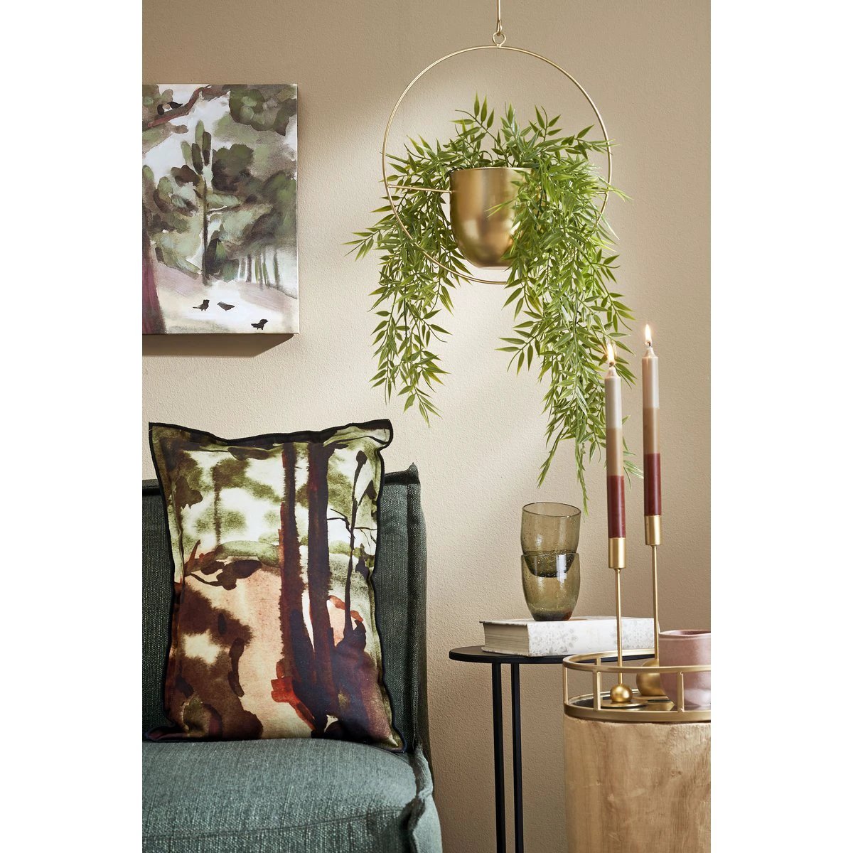 Flowerpot hanging inside Dexter Gold by Mica Decorations