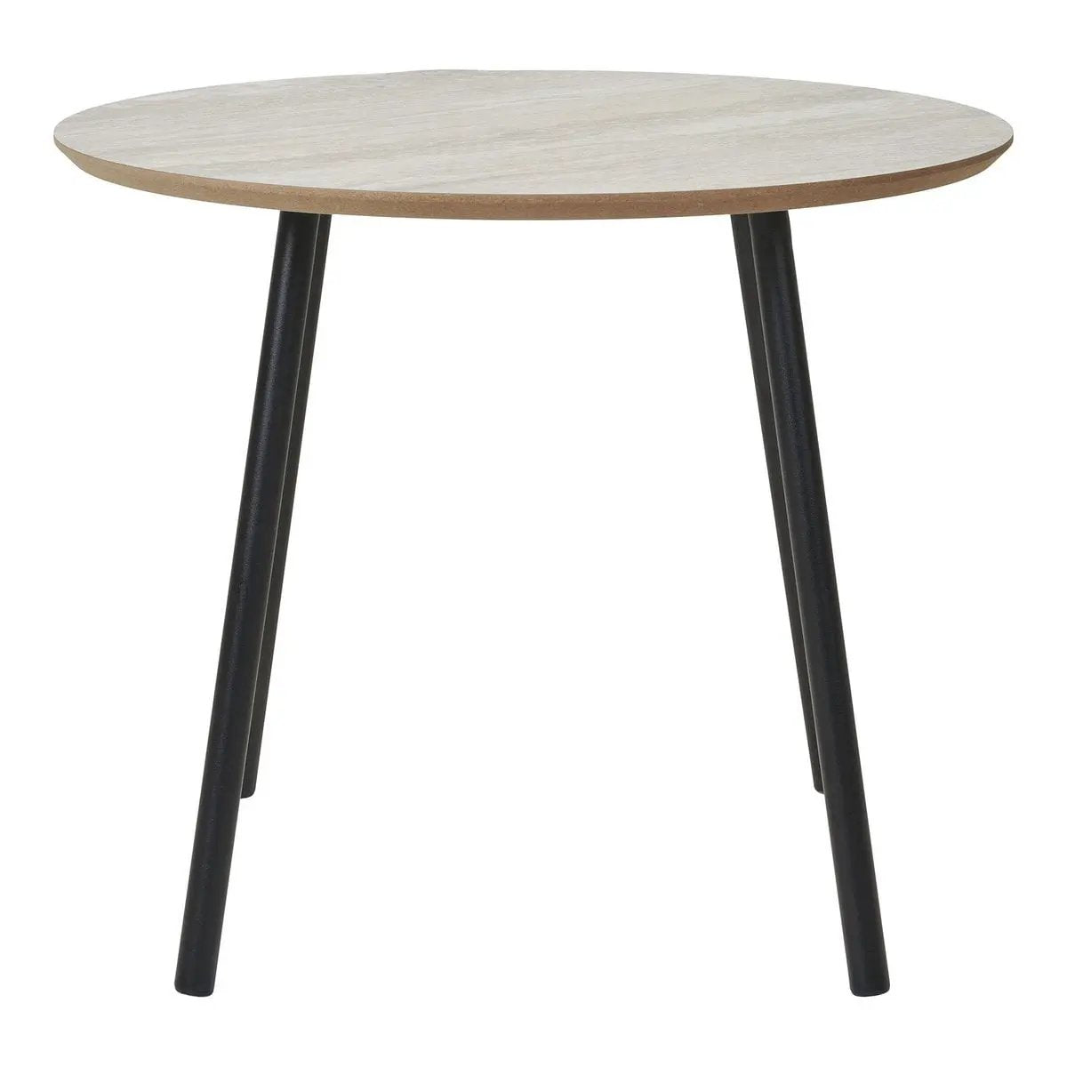 Aalst Coffee Table - Black/Beige, Steel, MDF, Ø55x45cm by EMIRELLE