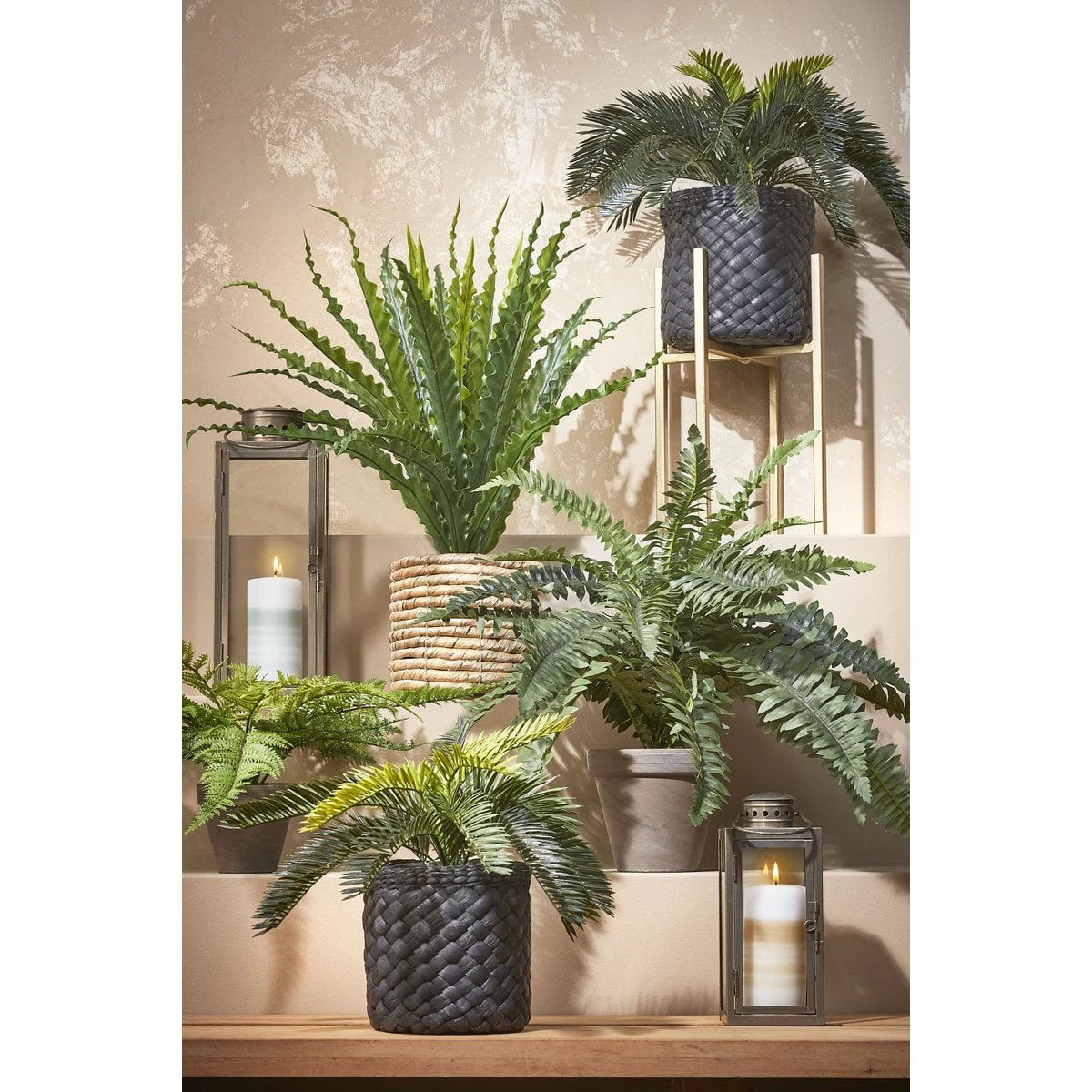 Artificial plant Boston fern Green by Mica Decorations
