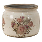 Blumentopf Ø 20x15 cm beige-rosa Keramik-Blumentopf für innen von Clayre & Eef.