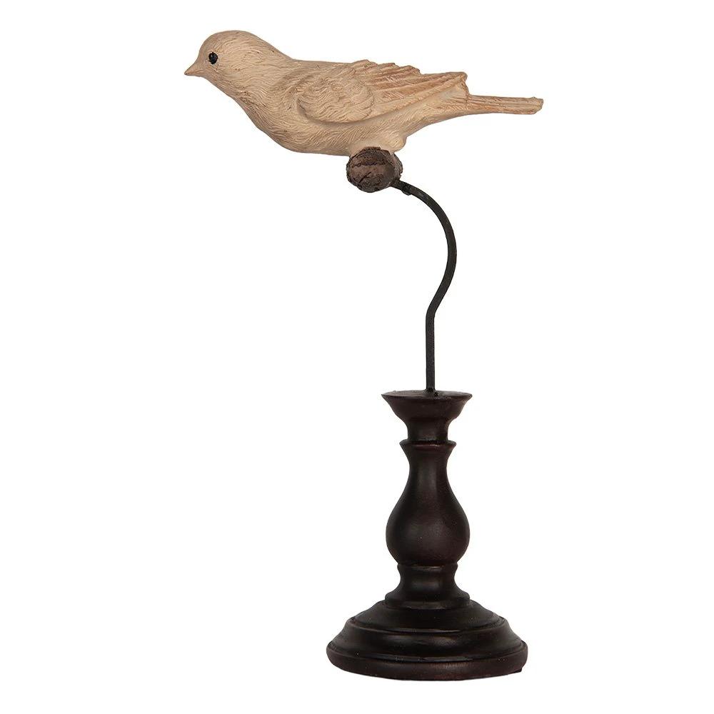 Decoration image bird 12x7x21 cm Beige plastic by Clayre & Eef.