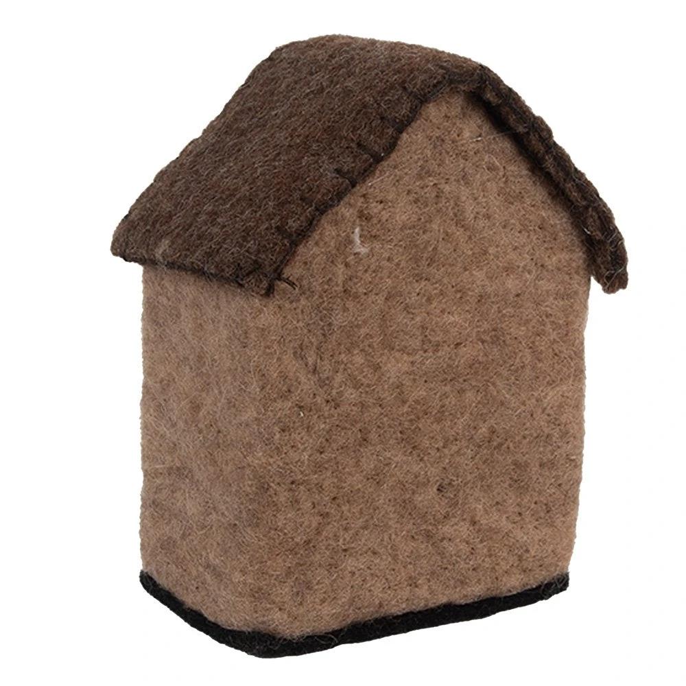 Decoration Image House 12x7x14 cm Brown Felt by Clayre & Eef.
