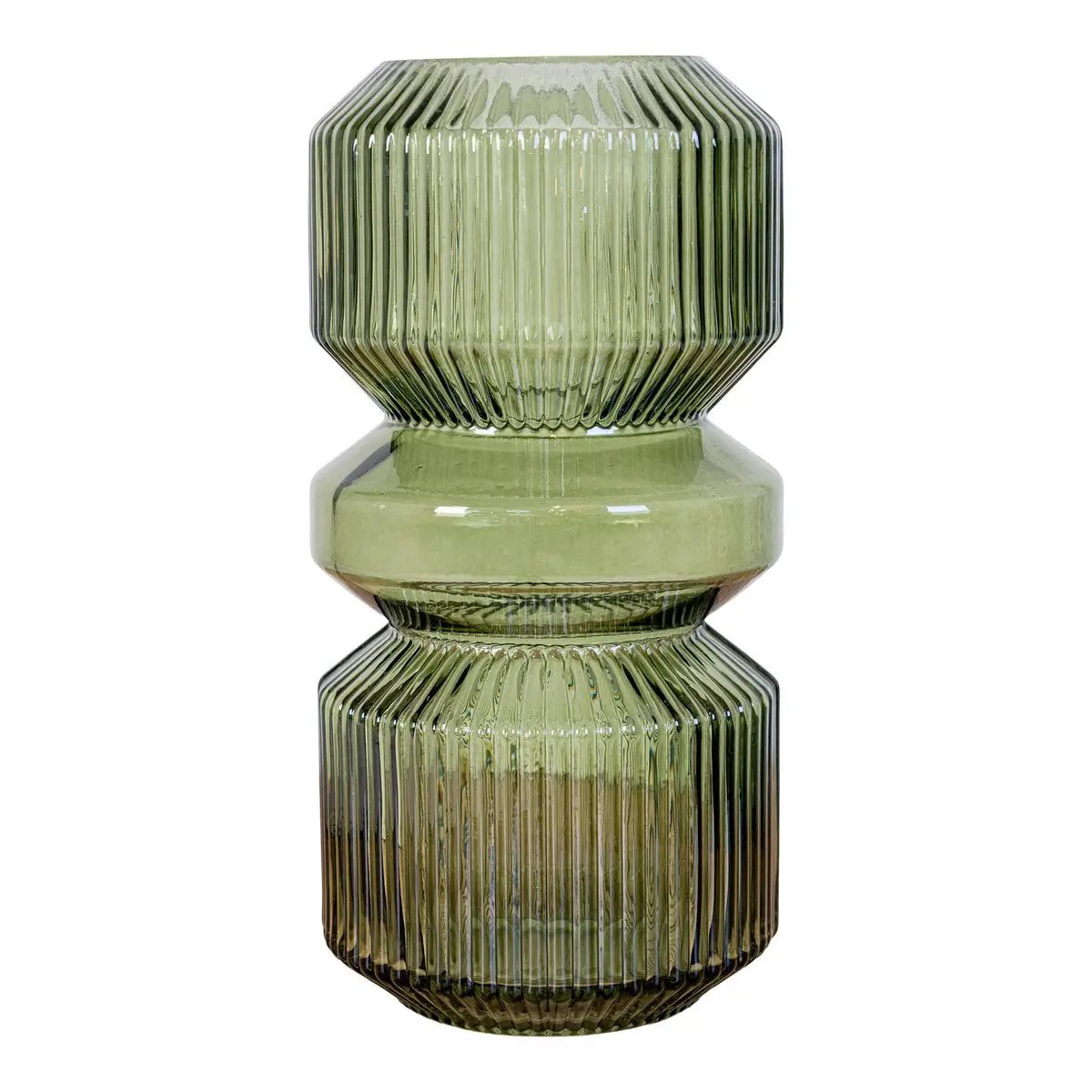 Vase - Green, Glass, Ø12x25 cm by EMIRELLE