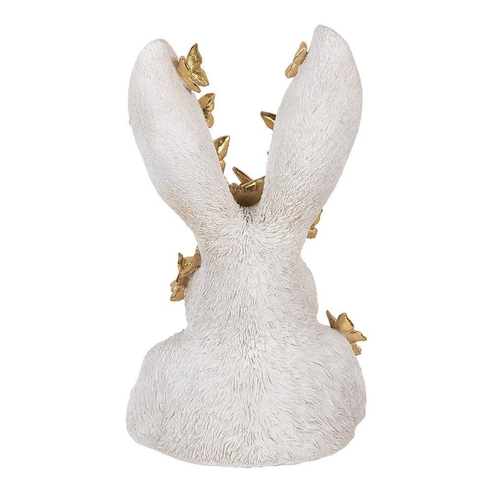 Decoration image rabbit 21x20x34 cm white plastic by Clayre & Eef.