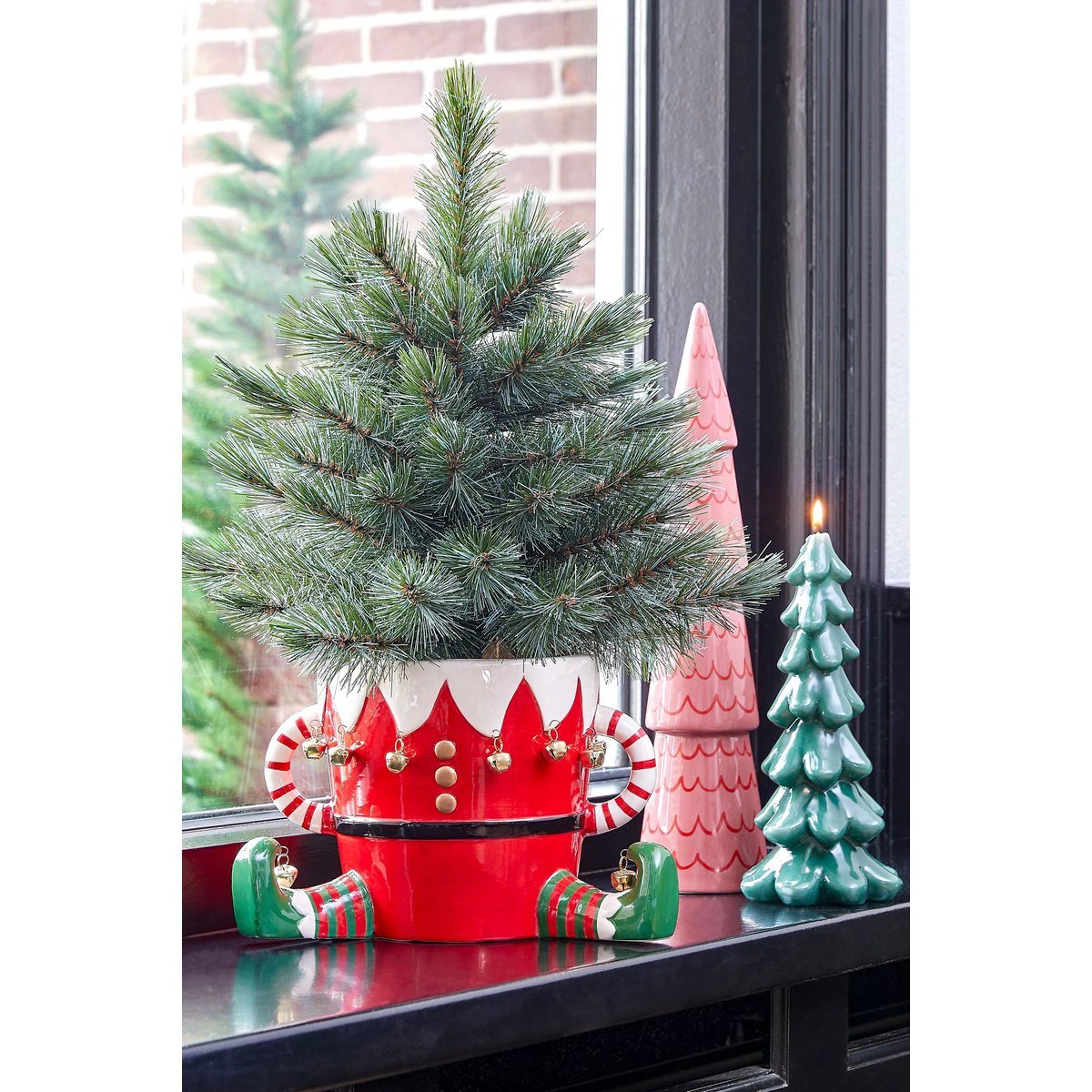 Christmas flowerpot inside Funny Red by Mica Decorations