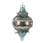 Christmas bauble Ø 7x13 cm blue glass by Clayre & Eef.