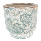 Blumentopf Ø 21x20 cm Grün-Beige Keramik Blumen Blumentopf für Innenräume von Clayre & Eef.