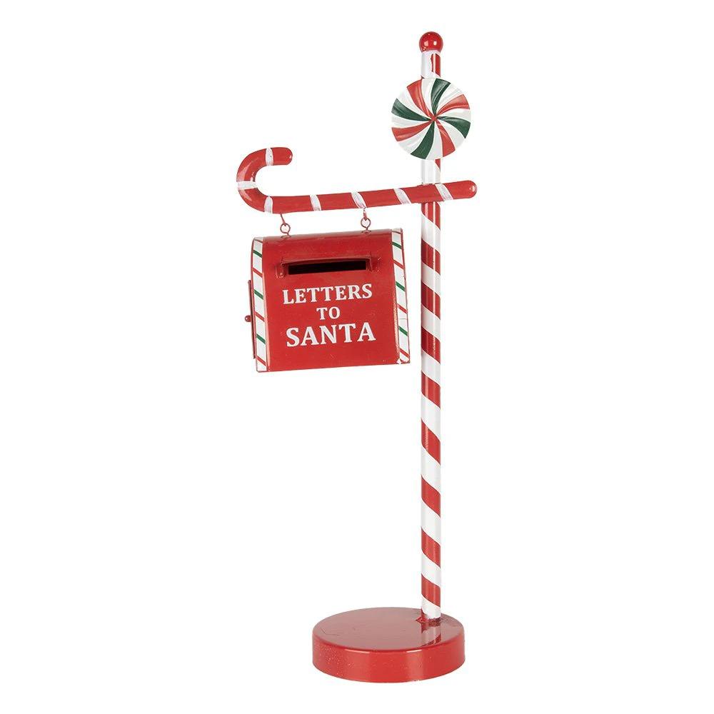 Christmas decoration letterbox 20x12x51 cm red metal by Clayre & Eef.
