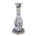 Candlestick Ø 18x36 cm White Blue Porcelain by Clayre & Eef.