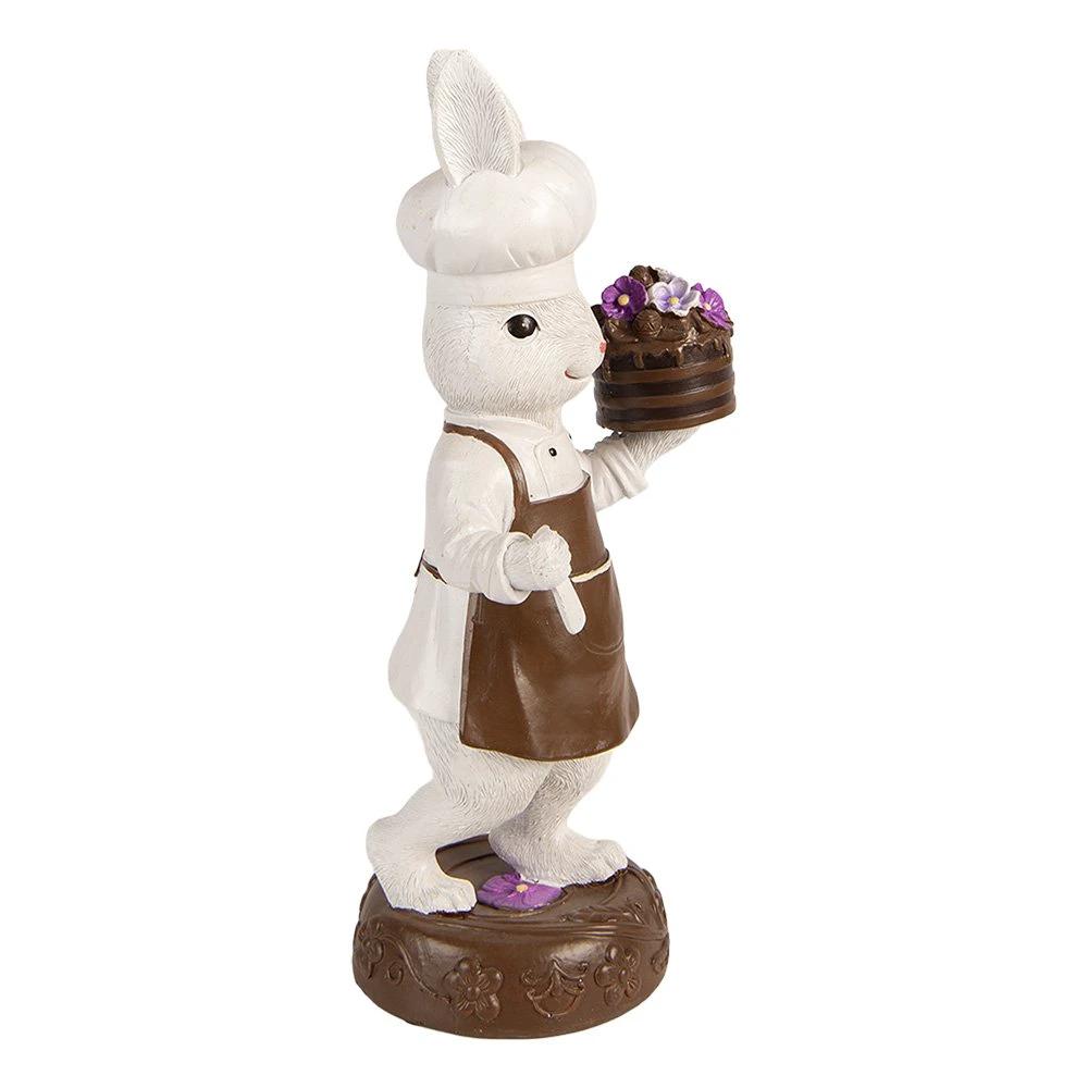 Decoration Statue Rabbit 15x11x32 cm White Plastic by Clayre & Eef.