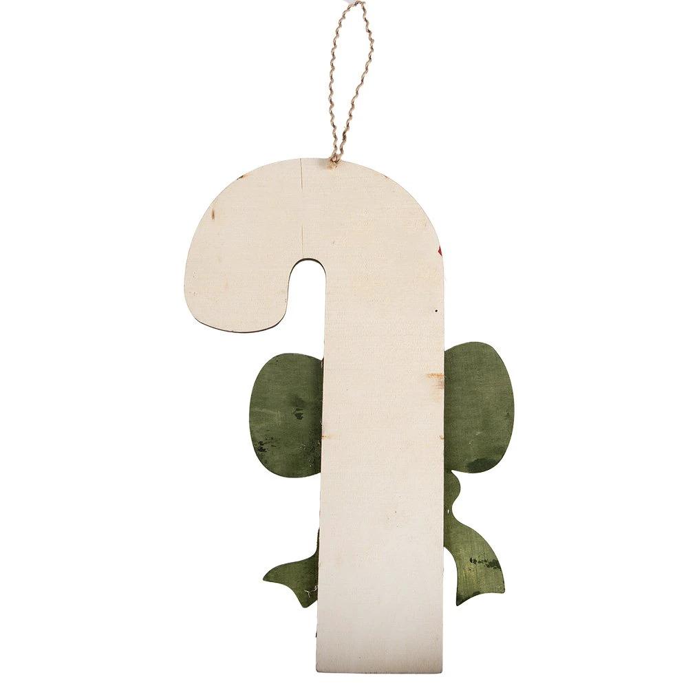 Christmas Hanging Candy Cane 25x1x39 cm Red Wood by Clayre & Eef.