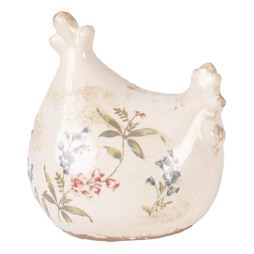 Dekorationsstatue Huhn 12x11x13 cm Beige Keramik von Clayre & Eef.
